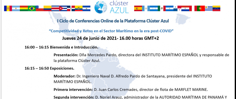 I Ciclo de Conferencias Online de la Plataforma Clúster Azul